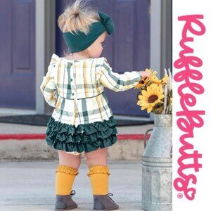 Ruffle Butts | Aspen Plaid Ruffle Bubble Romper | Size 12-18 Months